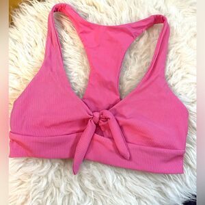 Ribbed Bikini Top Pink M